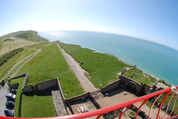 View over the sea from Belle Tout lighthouse, Beachy Head, Eeastbourne, by Bob Newton. SUS-210726-114100001