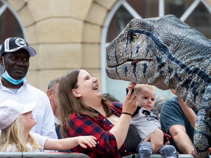Dinosaurs roamed Northampton town centre to entertain the public on Saturday (July 24). Photo: Kirsty Edmonds