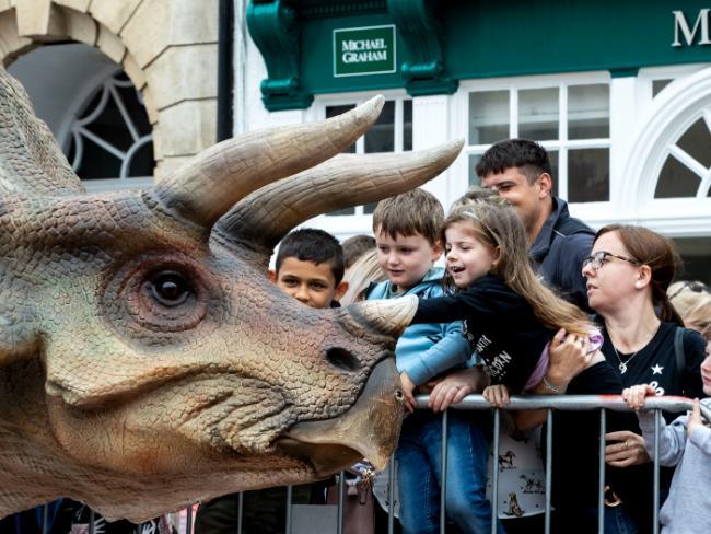 Dinosaurs roamed Northampton town centre to entertain the public on Saturday (July 24). Photo: Kirsty Edmonds