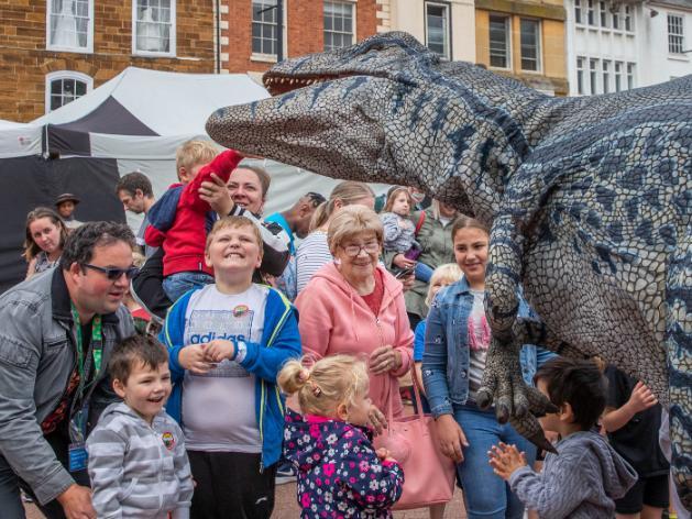 Dinosaurs roamed Northampton town centre to entertain the public on Saturday (July 24). Photo: Kirsty Edmonds