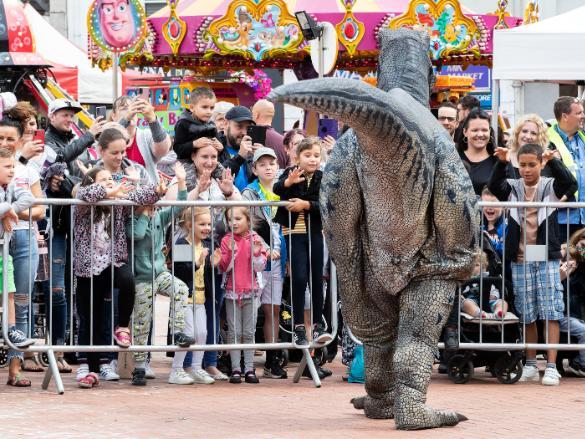 Dinosaurs roamed Northampton town centre to entertain the public on Saturday (July 24). Photo: Kirsty Edmonds