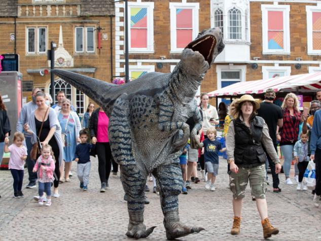 Dinosaurs roamed Northampton town centre to entertain the public on Saturday (July 24). Photo: Kirsty Edmonds