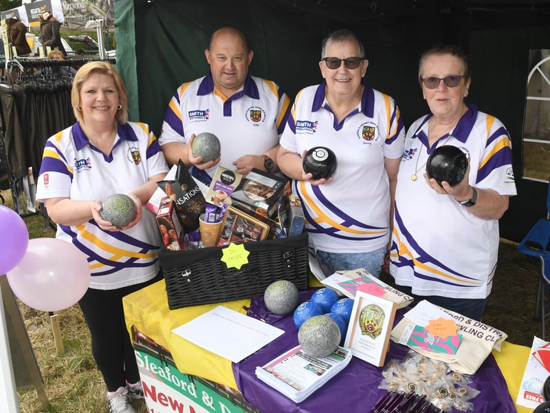 Sleaford and District Indoor Bowling Club were fundraising and recruiting new members. L-R Judith Van-Dyke, Kim Callow, Jenny Elphick, Sylvia Goate EMN-210726-122320001