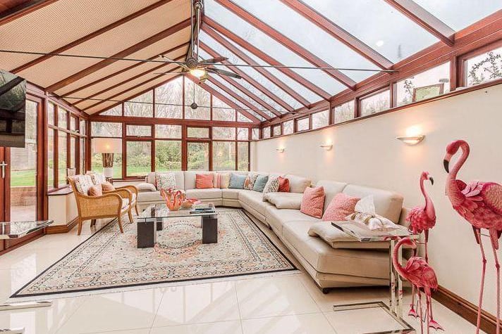Just in case you need extra space, there's a large conservatory