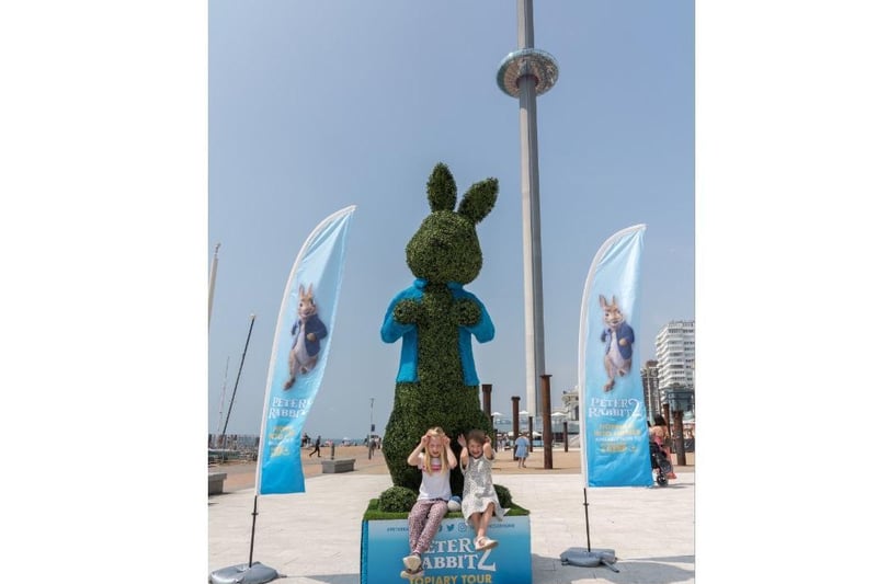 Meeting the giant Peter Rabbit in Brighton