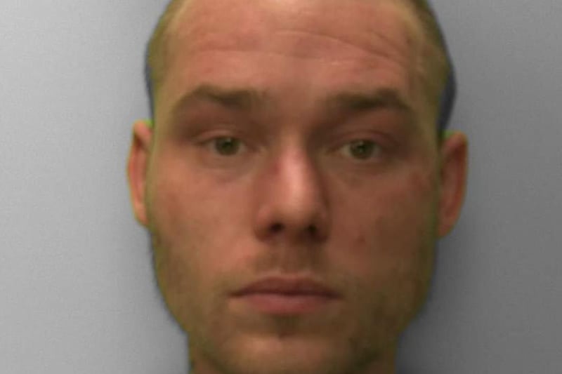 Carl Stocker, 30, of no fixed address, was imprisoned for 10 years on Tuesday, July 13, after pleading guilty to two robberies, assault, fraud and drug offences.