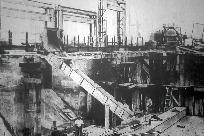 The Orton Staunch lock under construction in 1939
. Pic courtesy www.peterboroughimages.co.uk