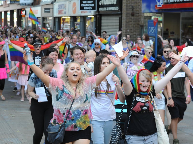 The Pride March through the City Centre in 2018.