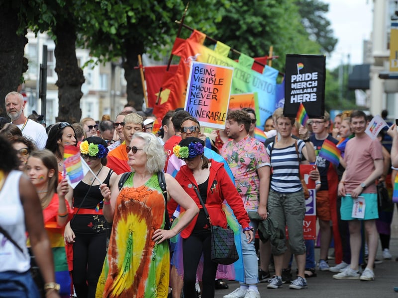 The Pride March Carnival of  Love through the city centre in 2019.