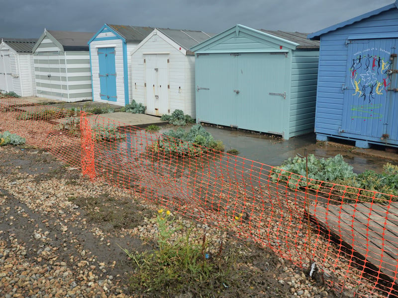 Burst sewage main down Cinque Ports Way, Bulverhythe Beach area, St Leonards. SUS-210730-104738001