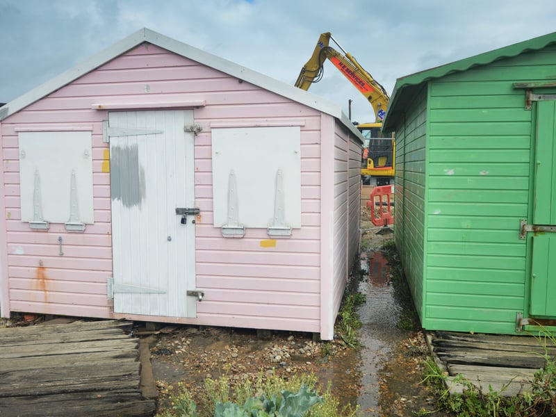 Burst sewage main down Cinque Ports Way, Bulverhythe Beach area, St Leonards. SUS-210730-104710001