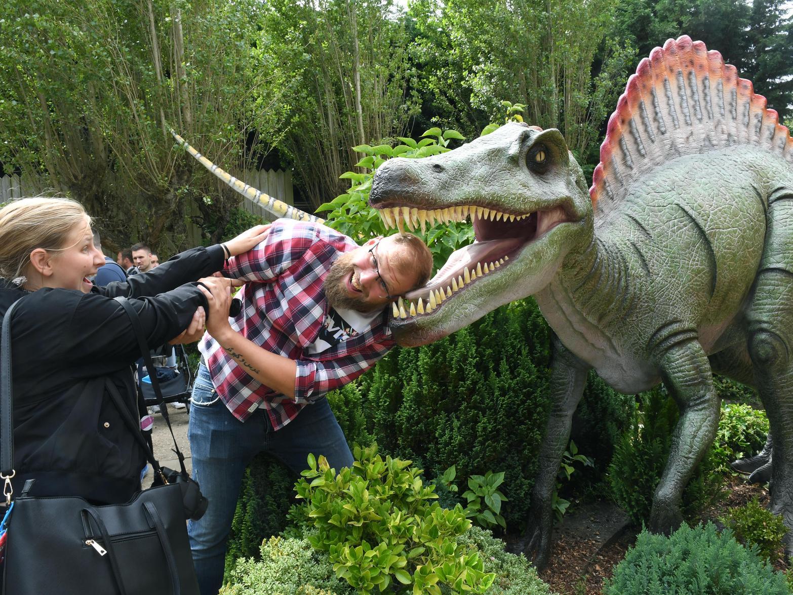 Gotcha -  Dan Behr-Shields and Rebecca Shields having fun at the new attraction.