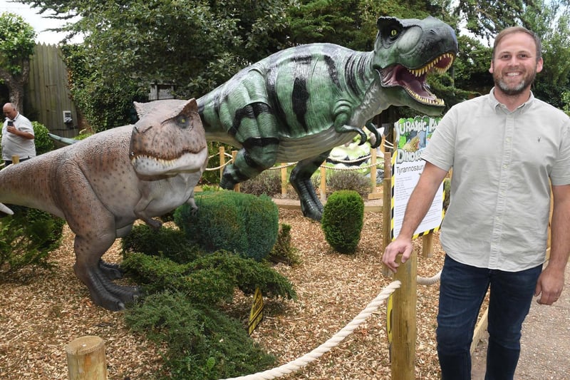 Charlton Cooper, director of Teen Spirit Ltd, in the new dinosaur experience at Skegness Aquarium.