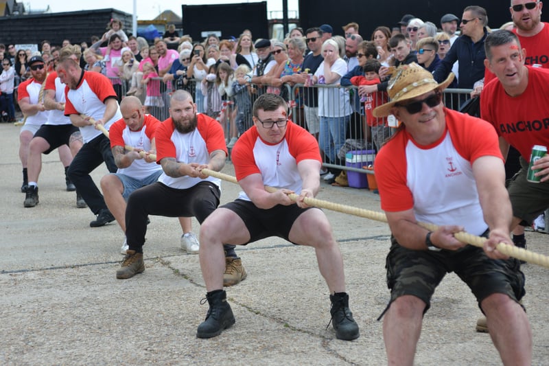 Hastings Old Town Carnival Week 2021.
Tug o' War outside the lifeboat station 31/7/21 SUS-210731-140954001