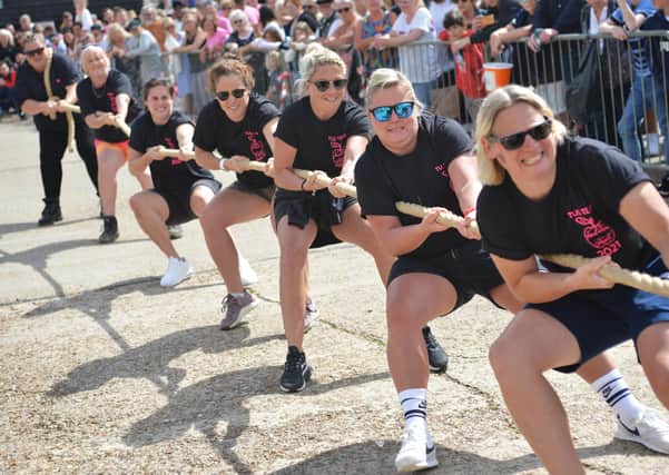 Hastings Old Town Carnival Week 2021.
Tug o' War outside the lifeboat station 31/7/21 SUS-210731-140529001