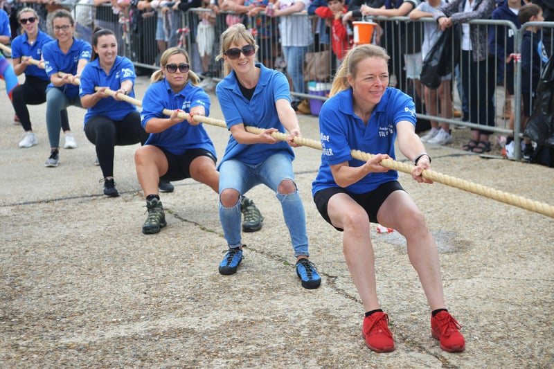Hastings Old Town Carnival Week 2021.
Tug o' War outside the lifeboat station 31/7/21 SUS-210731-140651001