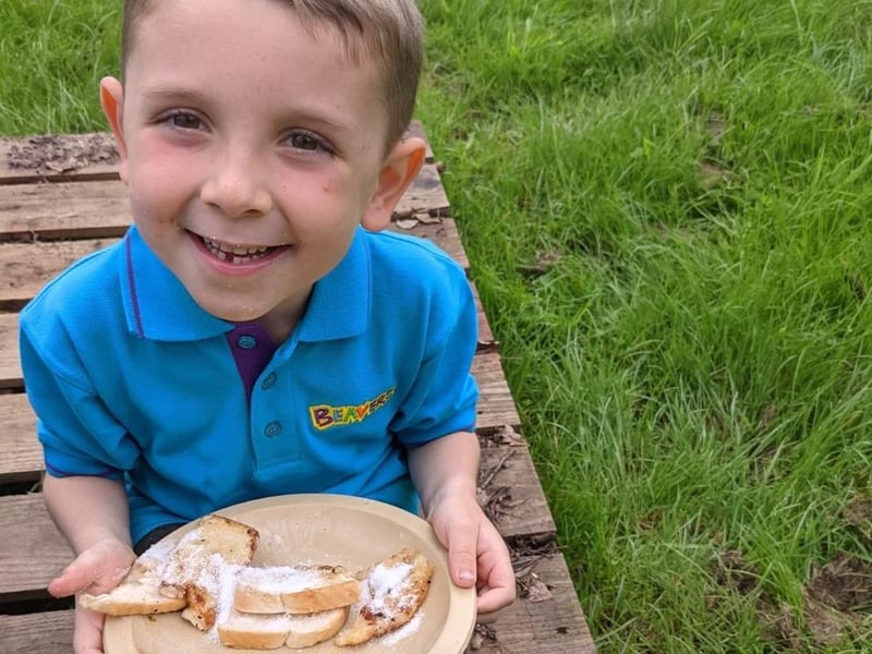 Enjoying some camp doughnuts