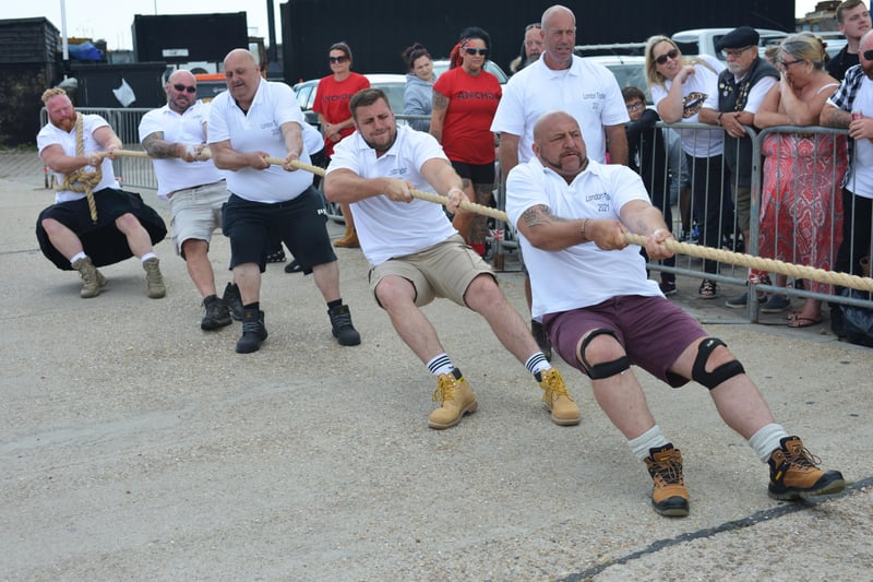Hastings Old Town Carnival Week 2021.
Tug o' War outside the lifeboat station 31/7/21 SUS-210731-141512001