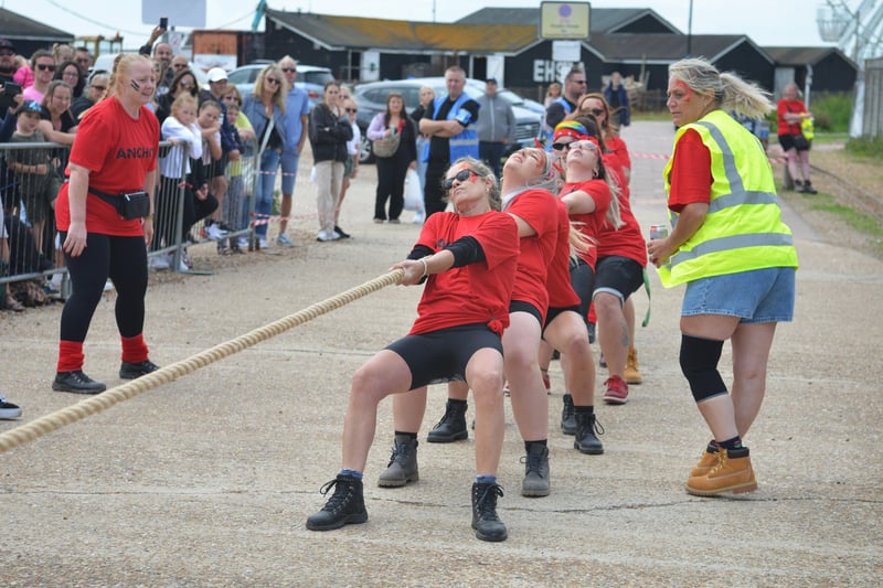Hastings Old Town Carnival Week 2021.
Tug o' War outside the lifeboat station 31/7/21 SUS-210731-141713001