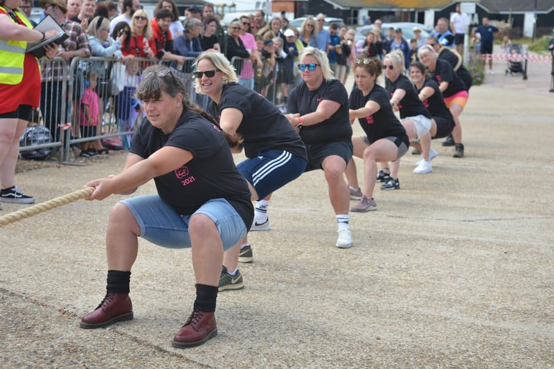 Hastings Old Town Carnival Week 2021.
Tug o' War outside the lifeboat station 31/7/21 SUS-210731-141807001