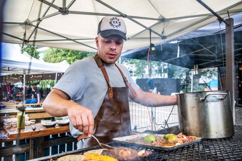 Traders and customers enjoyed the first ever Smoke Street event at Franklin's Gardens between July 30 and August 1. Photo: Kirsty Edmonds.