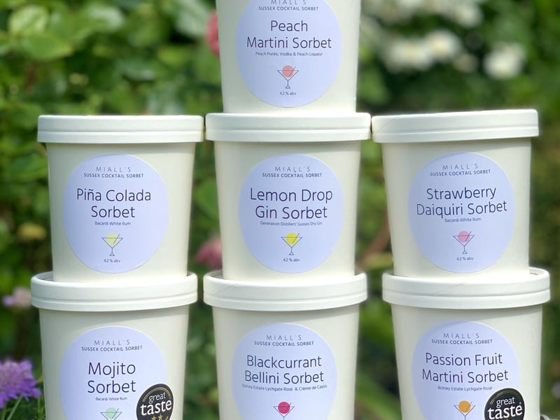 Sorbet flavours at Miall's Sussex Cocktail Sorbet, which won Best Food and Drink Producer.