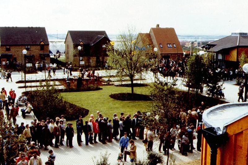 A scene from the Homeworld exhibition in 1981. Visitors came from all over the world to se the unusual houses.