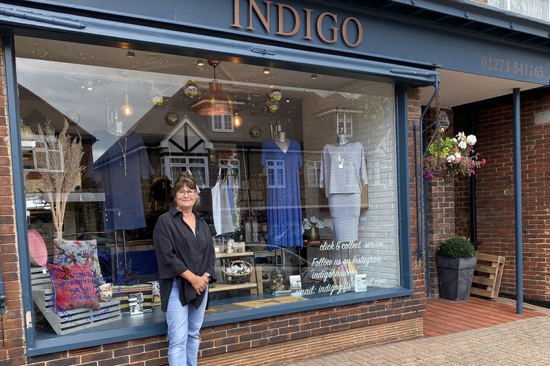 Dawn Madigan at Indigo in Hassocks, which won Best Gift Shop in the Muddy Stiletto Awards 2021.