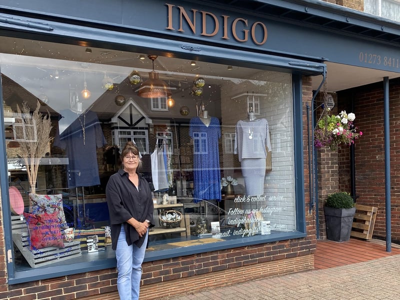 Dawn Madigan at Indigo in Hassocks, which won Best Gift Shop in the Muddy Stiletto Awards 2021.
