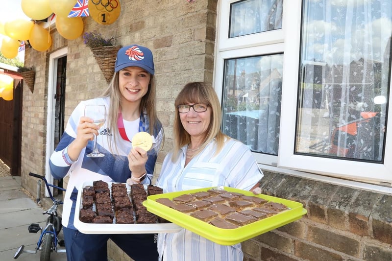 Charlotte with Allison Farrell and her famous shortbread and brownies