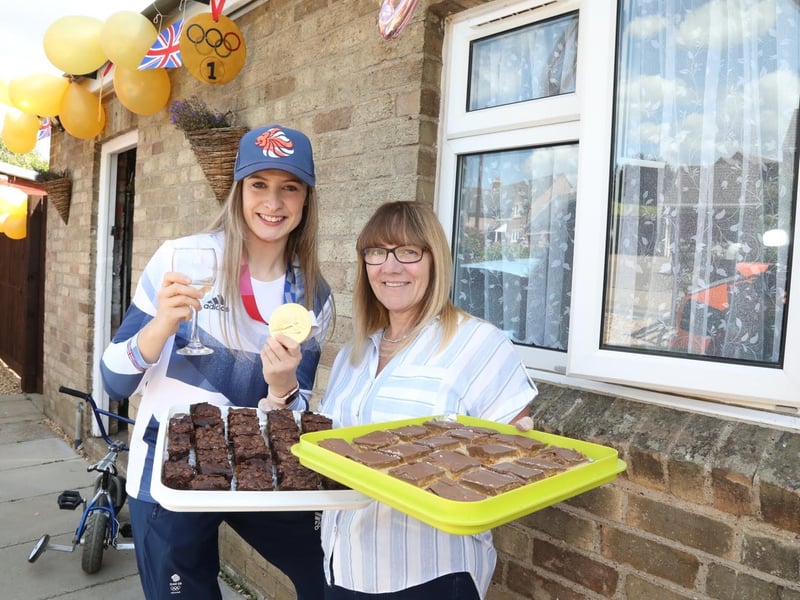 Charlotte with Allison Farrell and her famous shortbread and brownies