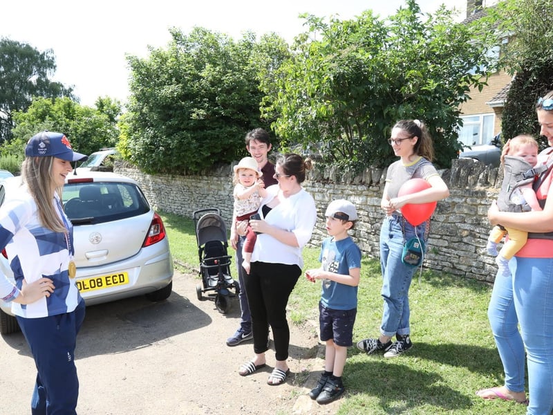 Charlotte chatted to villagers in Stanion