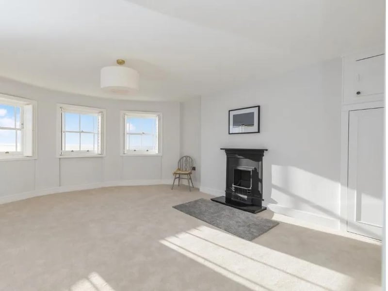A bedroom with seaviews