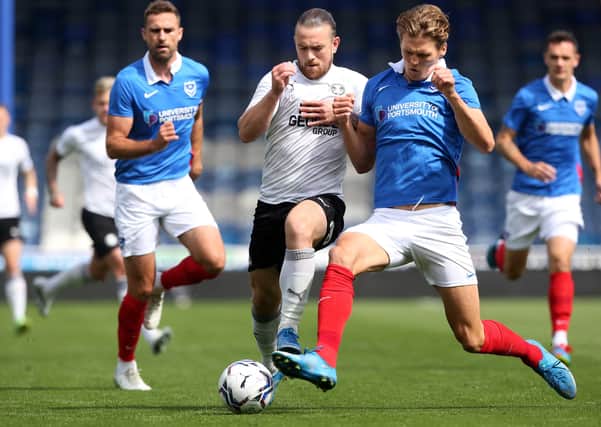 Jack Marriott in action for Posh at Portsmouth last weekend,