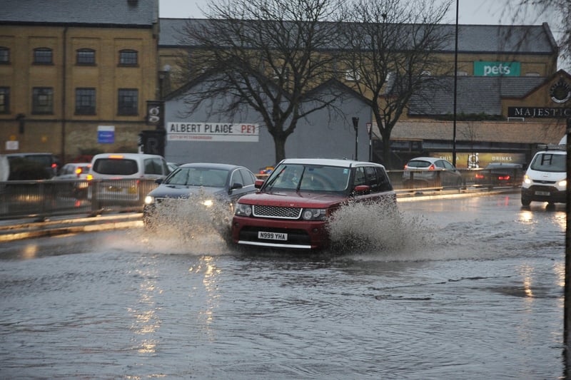 Flooding at Bourges Boulevard at junction of Wentworth Street.