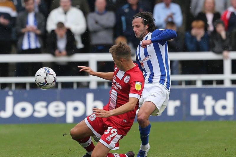 Jamie Sterry of Hartlepool United in action with Jake Hessenthaler