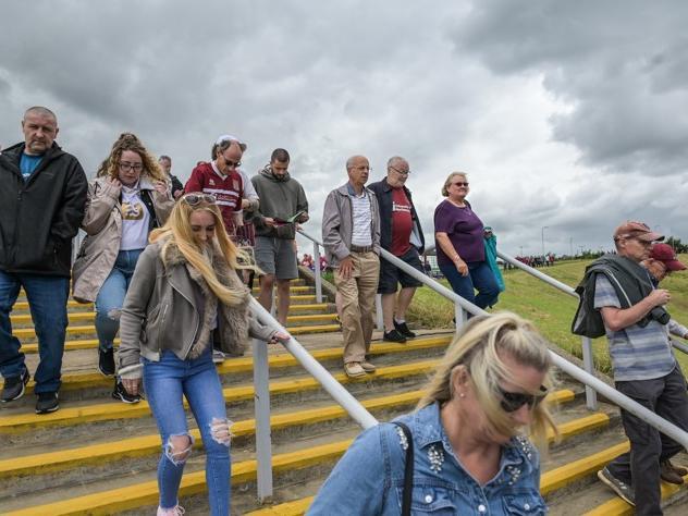 Cobblers fan outside the PTS Academy Stadium on Saturday (August 7). Photo: Louise Smith