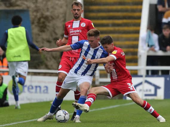 Action from Hartlepool United v Crawley Town. Picture by Mark Fletcher