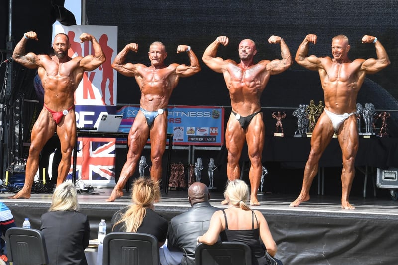Body building competitors at the East Coast Fitness Festival.