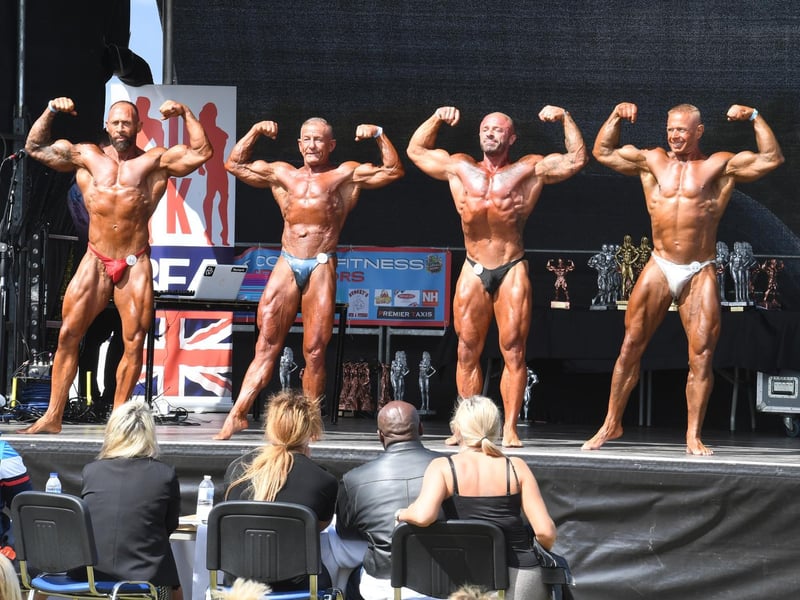 Body building competitors at the East Coast Fitness Festival.