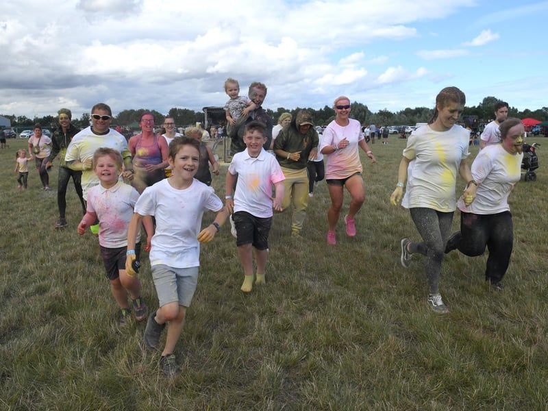 Competitors in the colour run.