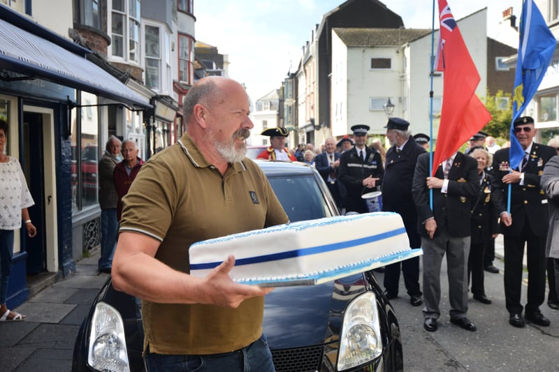 100th birthday celebration procession for the Priscilla MacBean lifeboat in Hastings Old Town. SUS-210608-131947001