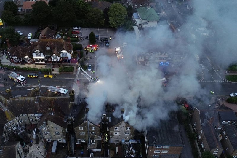 A drone picture of the Worthing fire taken in 2018