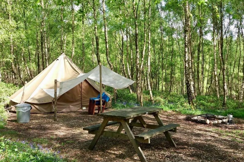 Beech Estate Campsite is located near Battle in East Sussex wheree you can try a spot of camping and wild bell tent glamping in a stunning 600-acre private woodland.