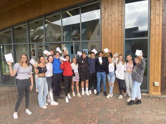 Students at Claremont celebrate their A-Level and BTEC results SUS-211008-113506001