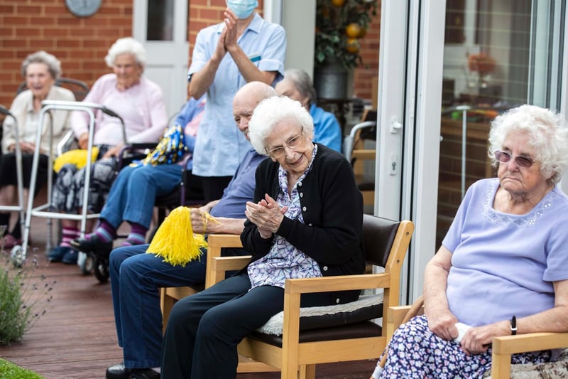Residents take part in their very own Olympic Games at Grangefield Care Home, Earls Barton. Photo: Kirsty Edmonds.