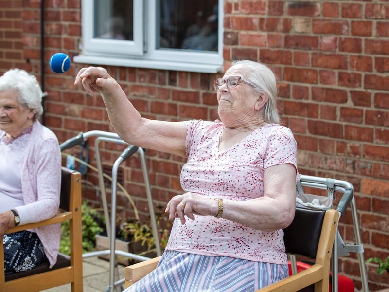 Residents take part in their very own Olympic Games at Grangefield Care Home, Earls Barton. Photo: Kirsty Edmonds.
