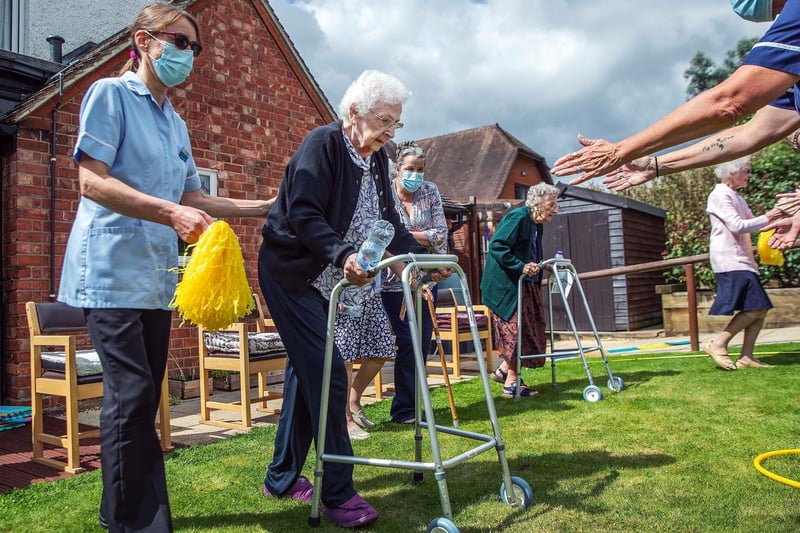 Residents take part in their very own Olympic Games at Grangefield Care Home, Earls Barton. Photo: Kirsty Edmonds.
