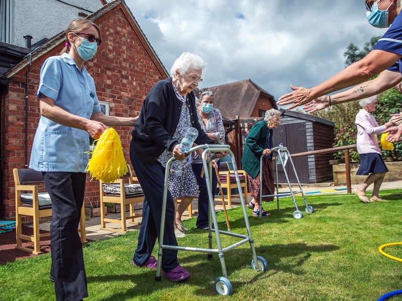 Residents take part in their very own Olympic Games at Grangefield Care Home, Earls Barton. Photo: Kirsty Edmonds.