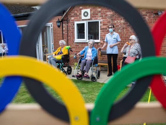 Residents take part in their very own Olympic Games at Grangefield Care Home, Earls Barton. Photo: Kirsty Edmonds.